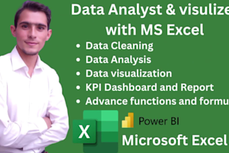do data visualization in excel and create a dynamic dashboard