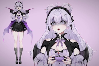 custom 2d vtuber model rigging or live2d vtuber commission for vtuber streaming