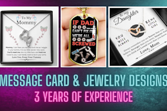 do attractive and eye catching profitable shineon jewelry message card designs