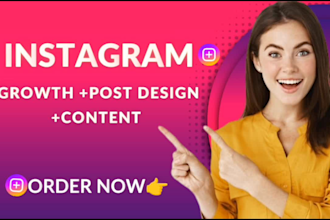 grow your instagram and custom post design or engaging content creation