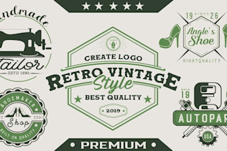 design highly retro vintage minimalist business logo