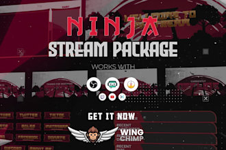 design custom twitch, kick and youtube overlays and mascot logo