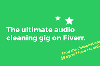 clean up, improve any sound in video or only audio