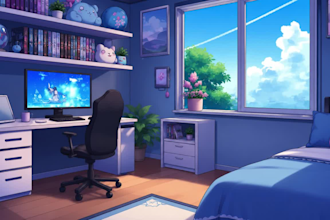 draw anime background art illustration for vtuber stream