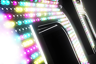 high quality 3d neon animation with your text