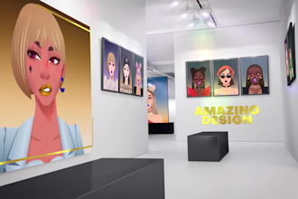 create amazing nft art gallery promo video, nft promo, nft animation