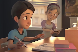 create 3d cartoon animation, 3d music video, disney pixar animated short film