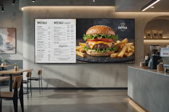 design digital menu ,digital menu board or animated menu