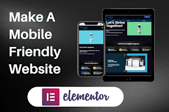 do mobile friendly wordpress website  by elementor pro