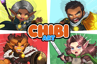 draw anime chibi character art for design character fanart kawaii