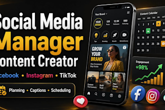 be your pro social media content creator and manger