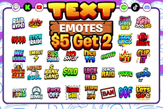 create text emotes and sub badges for twitch, youtube, kick