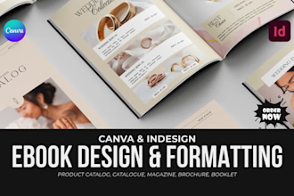 product catalog catalogue design magazine redesign brochure in canva or indesign