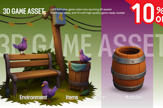 design detailed 3d game props and environment assets
