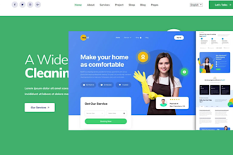 build cleaning service website, house cleaning,office cleaning booking website