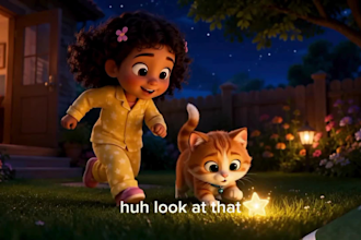 create ai animation story, children ai  christmas video, 3d cartoon or ai music