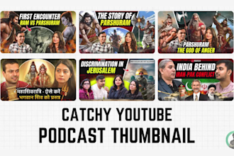 design eye catchy podcast and youtube thumbnail