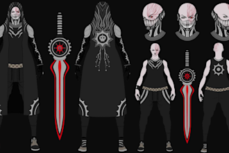 draw line fan art comic book illustration webtoon manga page oc character sheet