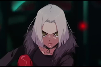 do 2d animated music video, fighting anime style, 2d short film, meme coin video