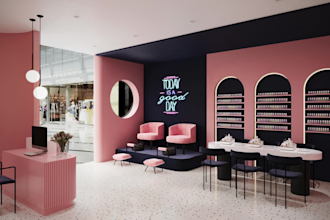 design interior for a hair salon, nail salon, cafe, shop