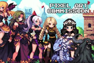 draw you professional pixel art scene and background