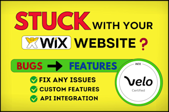 design or fix wix website issue bug error velo code, wix expert developer