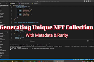 generate 10k nft art collection and metadata with rarities