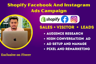 create advance shopify facebook ads, instagram ads campaign
