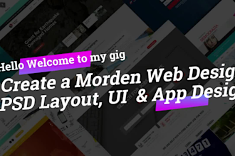 design a creative web layout, landing page PSD website