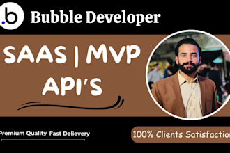 develop custom saas, mvp, job board websites in bubble io with API integrations
