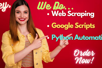 do automation in python , google app scripts , web scraping