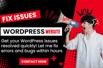 fix wordpress bugs, issues and errors on website within 24 hours