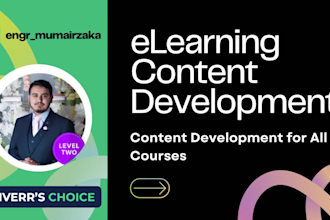 create online course content, lesson plans, course curriculum, ppts, etc