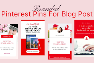 design 50 professional pinterest pins and graphics for blog post