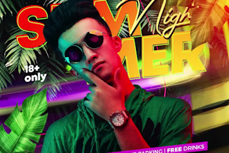 design party and events flyer with motion