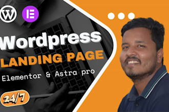 create a wordpress website or landing page using elementor and astra pro
