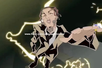 do 2d animated video, cartoon music video animation, meme coin, 2d fight anime
