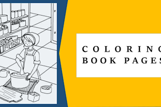 draw unique coloring book page in any style