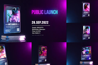 make professional 3d nft card animation