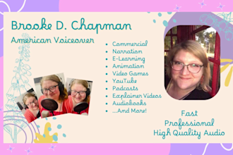 provide a relatable and confident american voice over
