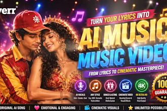 create a unique ai song from your lyrics, cinematic music video