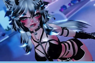 vrchat avatar, custom 3d VR chat character, vrc nsfw model furry character vroid