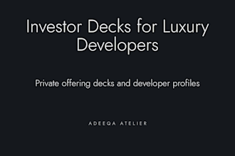 design a luxury real estate investor pitch deck