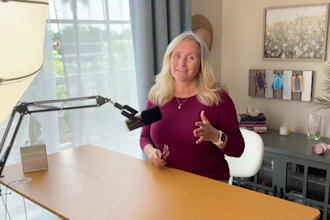 create a female podcast style ugc video as a genx creator