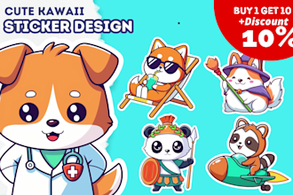 design cute cartoon character simple illustration