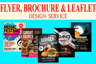 design creative flyers, brochure, postcard and leaflet