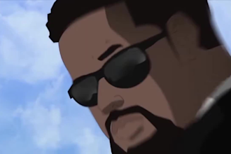 do 2d animated music video cartoon animation, anime fighting style meme animate