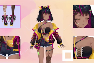 draw and design 2d vtuber, live 2d character, vtuber design, vtuber rigging