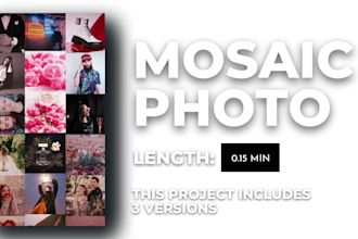 create a photo mosaic logo animation or intro video