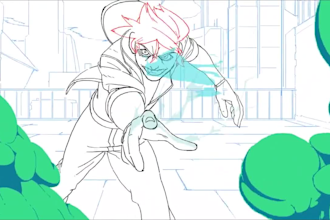 do traditional frame to frame cartoon animation 2d line art 2d anime music video